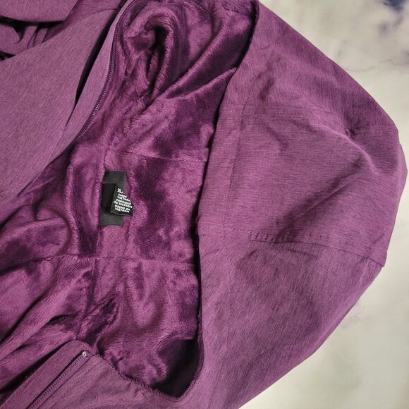 Kirkland Purple Zipper Up Fleece Lined Hooded Coat Jacket - Picture 6 of 7